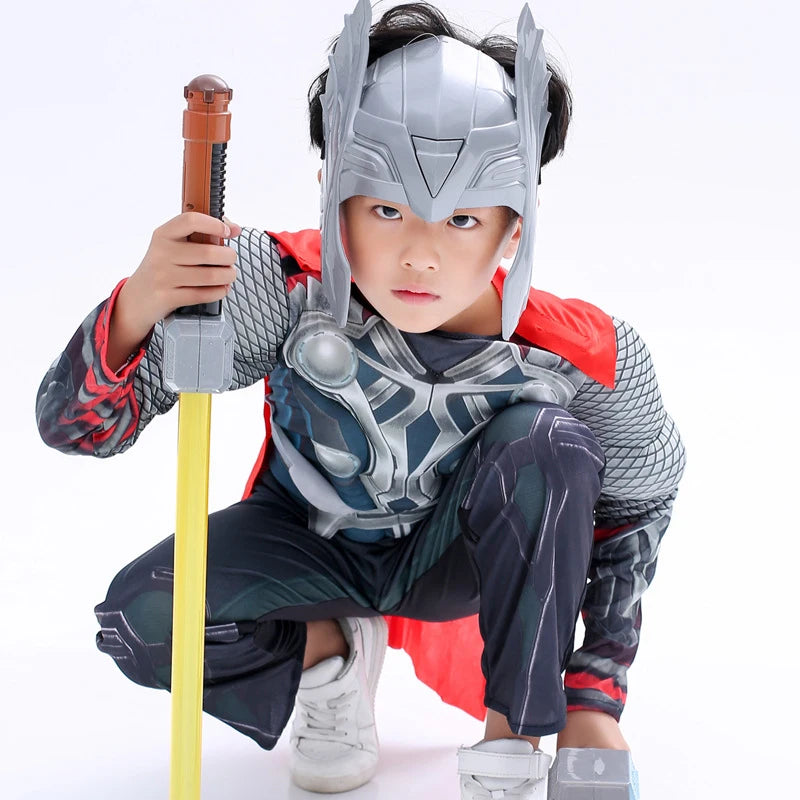 Avengers Thor Kostüm - Kinder Cosplay mit Hammer und Helm