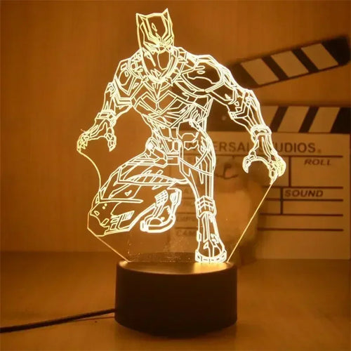 LED-Lampe Avengers Black Panther - Hockend 3D 18cm