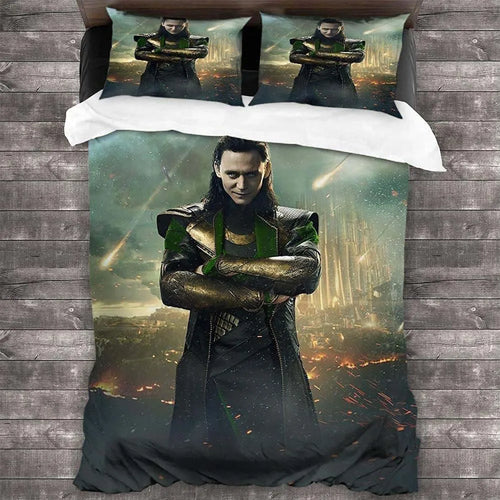 Bettbezug Avengers Loki - Verschränkte Arme Stadt Asgard