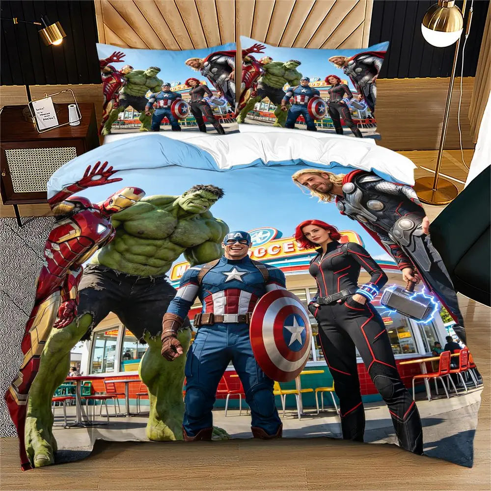 Bettwäsche-Set Avengers – Gruppenfoto Freizeitpark