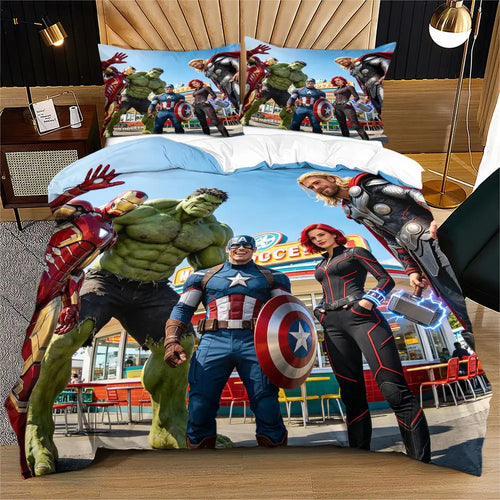 Bettwäsche-Set Avengers – Gruppenfoto Freizeitpark