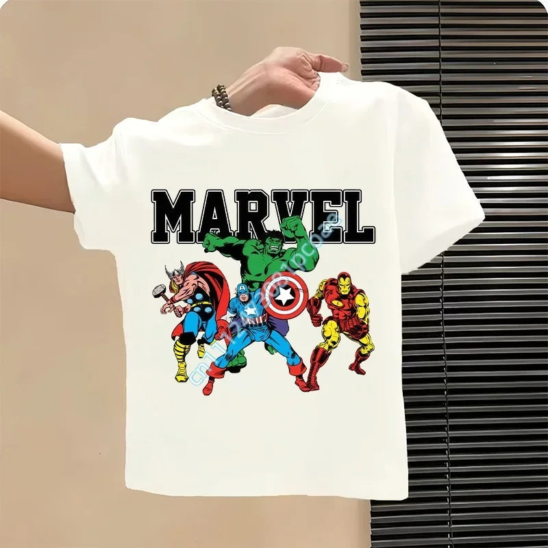 Kinder T-Shirt Avengers Retro Comics Gruppe - Weiß