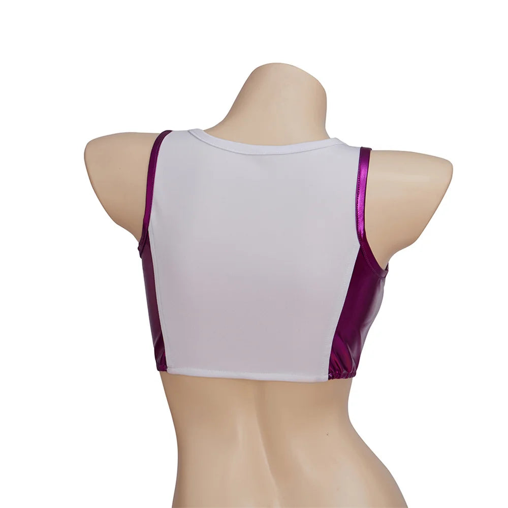 She-Hulk Sport-BH – Weißes und lilafarbenes Crop-Top