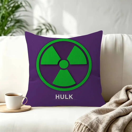 Kissenbezug Hulk – Radioaktives Lila-Symbol