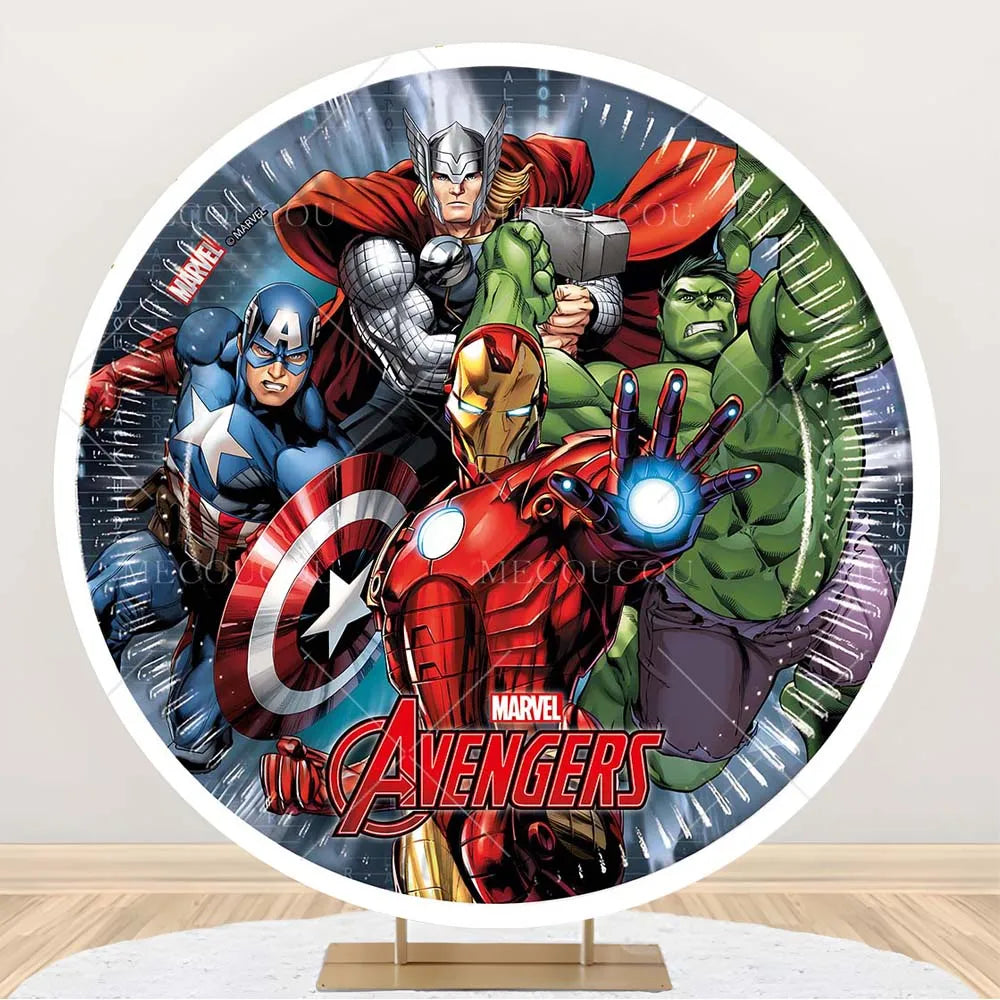 Runder Avengers-Hintergrund - Helden-Geburtstagsdeko