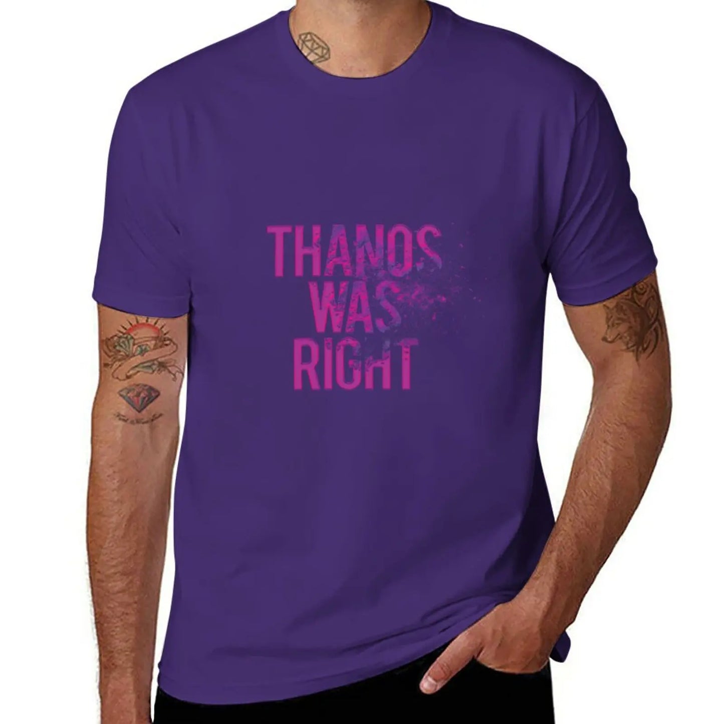 T-Shirt Thanos Was Right - Text mit Staubeffekt Herren
