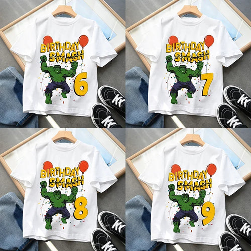 Hulk Geburtstag T-Shirt - Smash mit Zahl Kinder