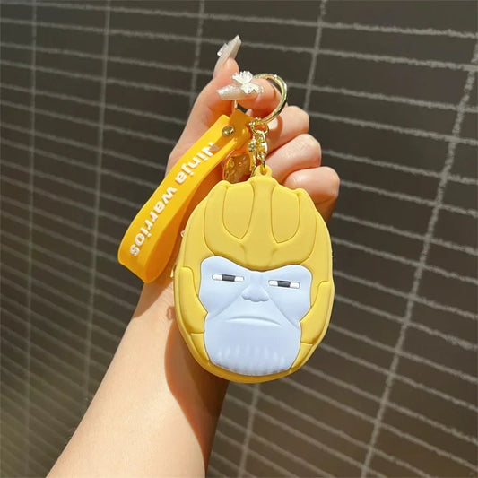 Silikon-Geldbörse Avengers Thanos – Grau mit goldenem Helm