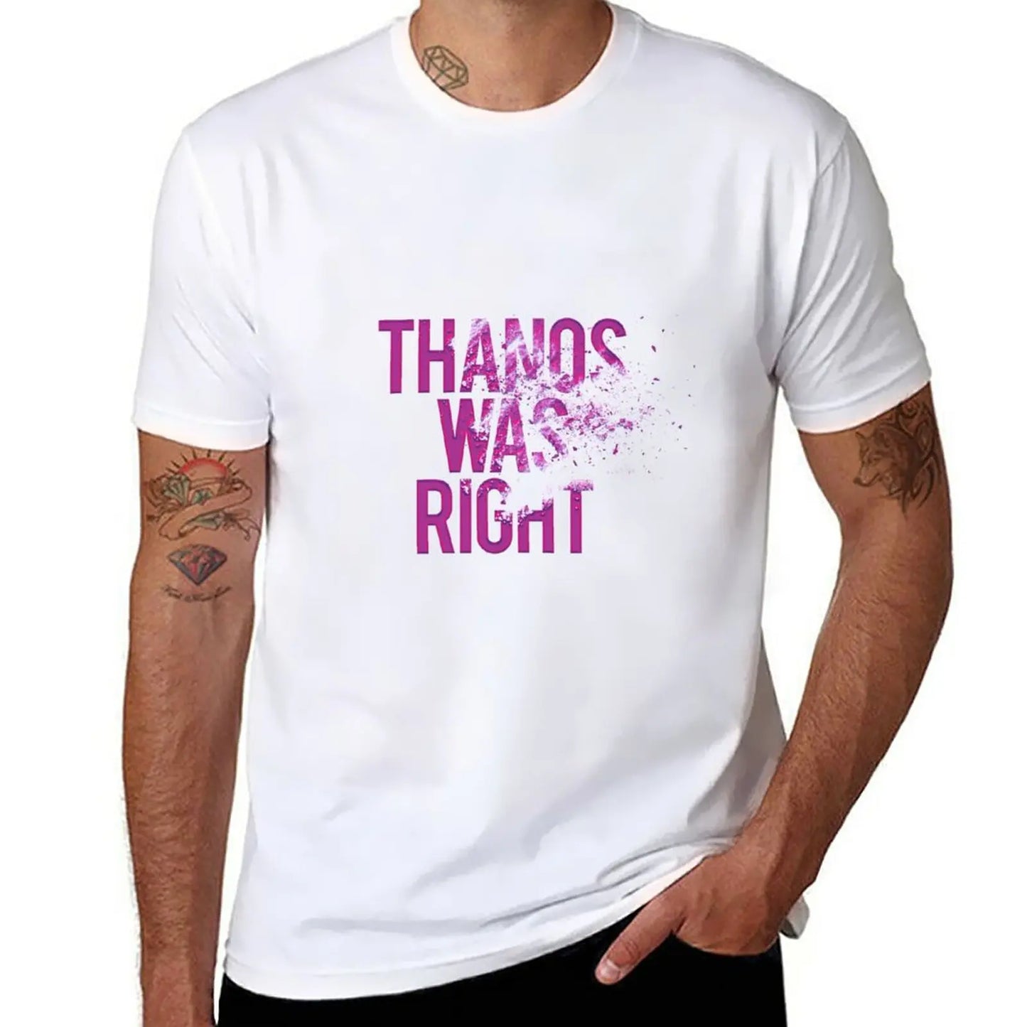 T-Shirt Thanos Was Right - Text mit Staubeffekt Herren