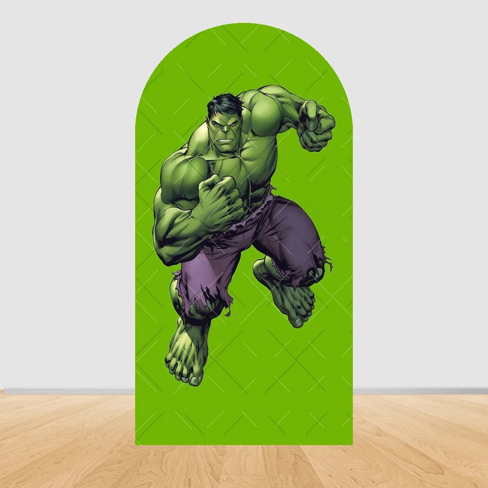 Bogenhintergrund Party Avengers Hulk – Sprung Einfarbiger Grüner Hintergrund