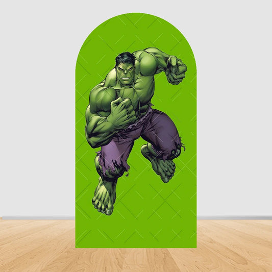 Bogenhintergrund Party Avengers Hulk – Sprung Einfarbiger Grüner Hintergrund
