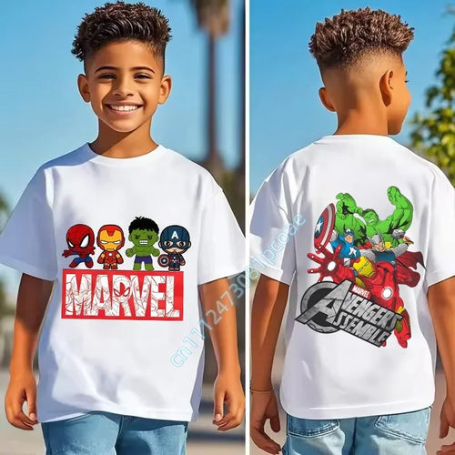 Kinder T-Shirt Avengers Assemble – Logo Gruppe Rücken