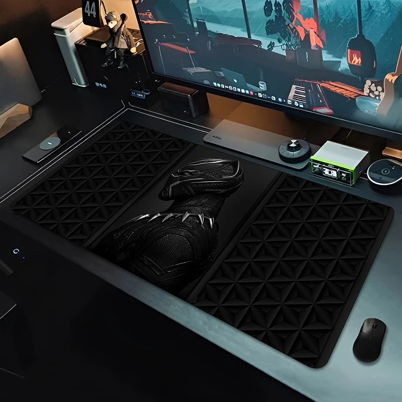 XXL Gaming Mousepad Black Panther - Schwarz Monochrom Schreibtisch