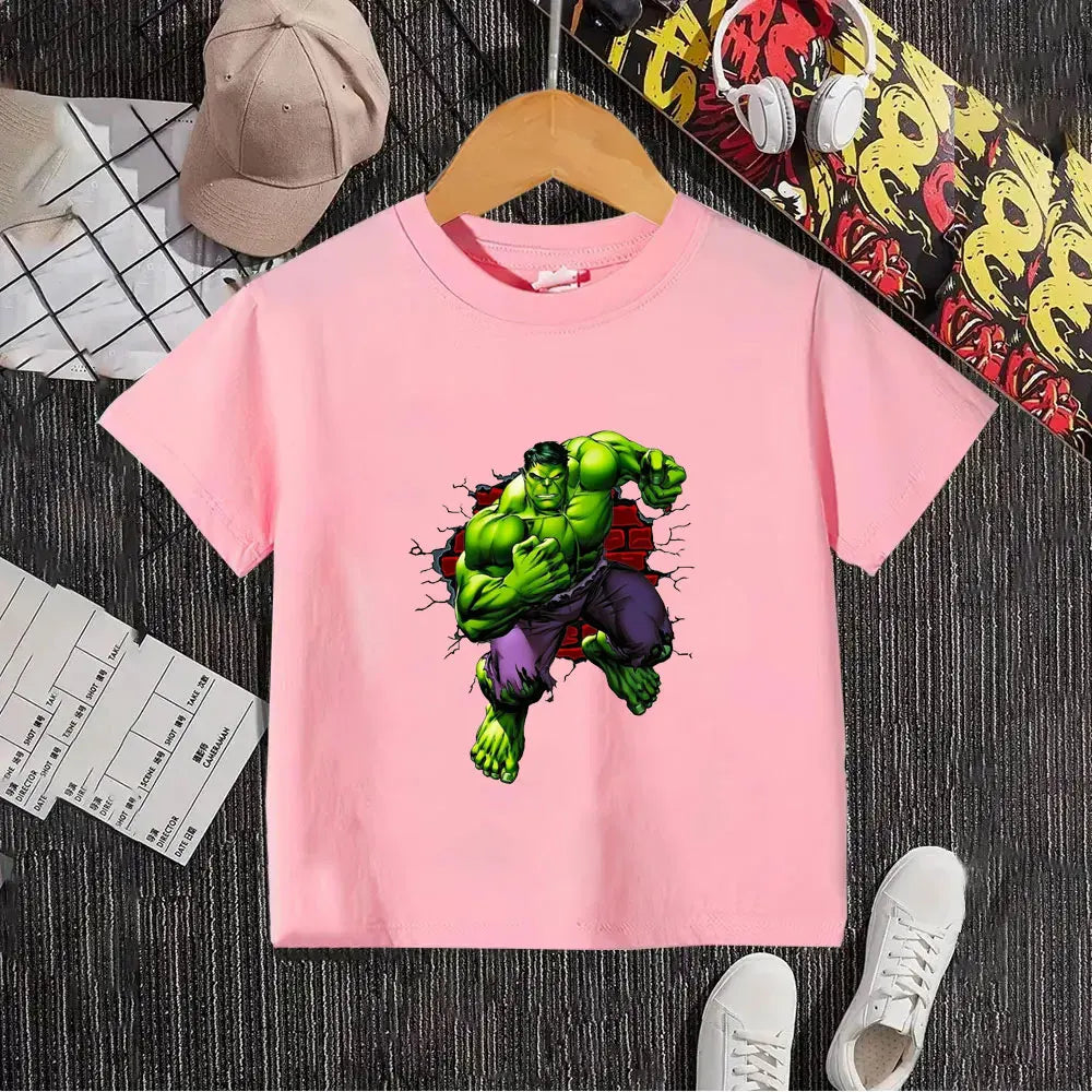 T-Shirt Kinder Hulk - Durch Mauer brechend Weiß