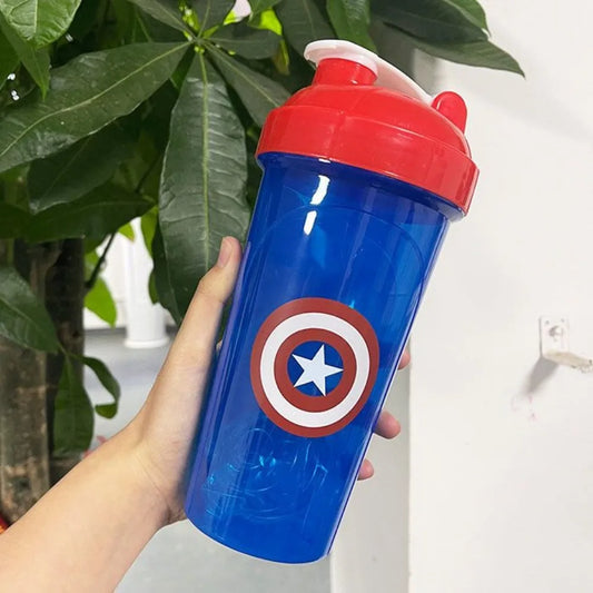 Avengers Trinkflasche Captain America - Shaker Blau Rot 600ml