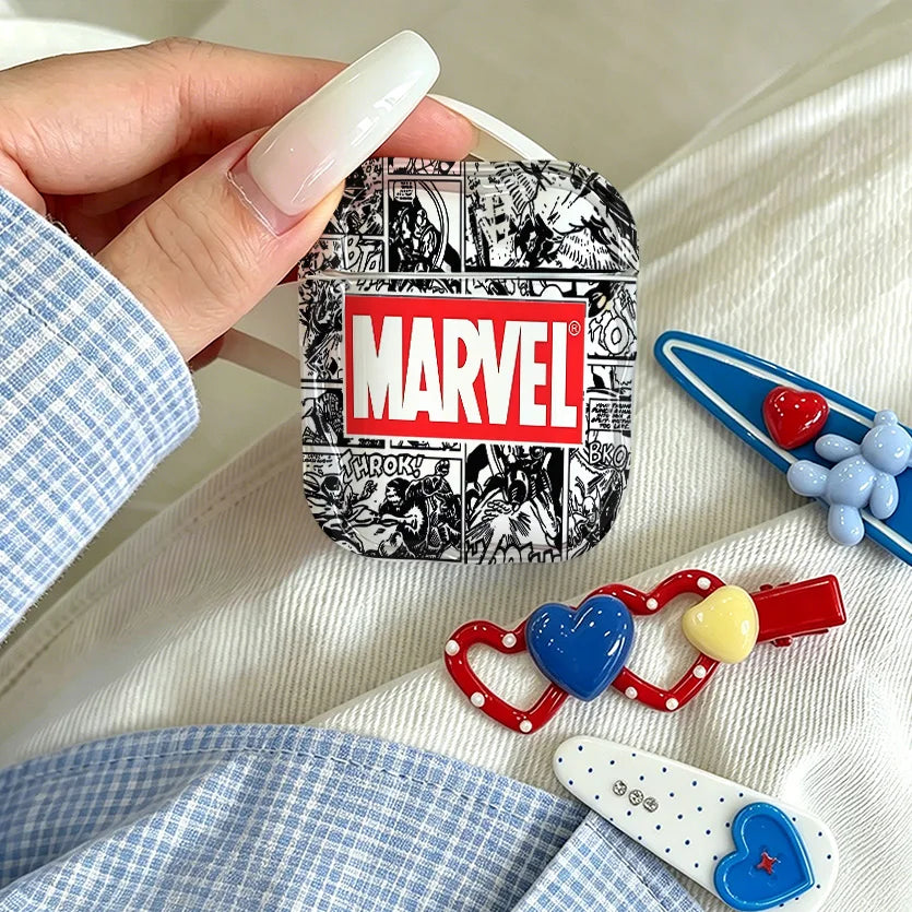 AirPods Hülle Marvel Comics – Schwarz-weißes Comic-Motiv