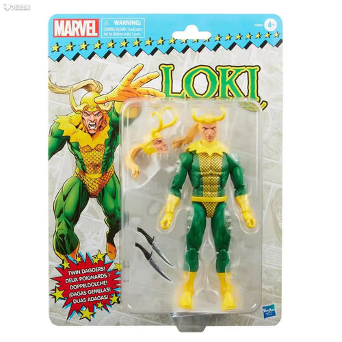 Hasbro Loki Vintage-Figur – Klassisches grün-goldenes Kostüm mit Dolchen