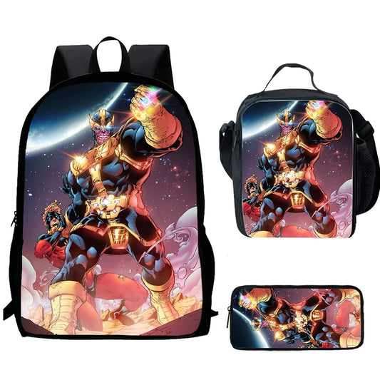 Thanos Comics Rucksack 3-teilig – Infinity Gauntlet Space Set Schulkinder