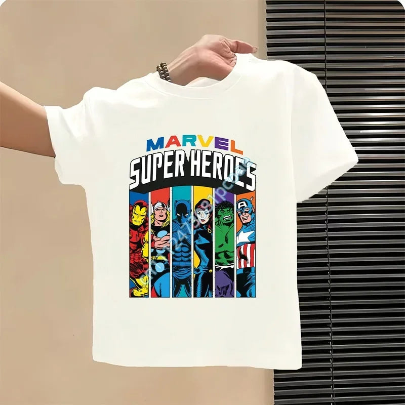 T-Shirt Kinder Avengers Superhelden Porträts - Weiß