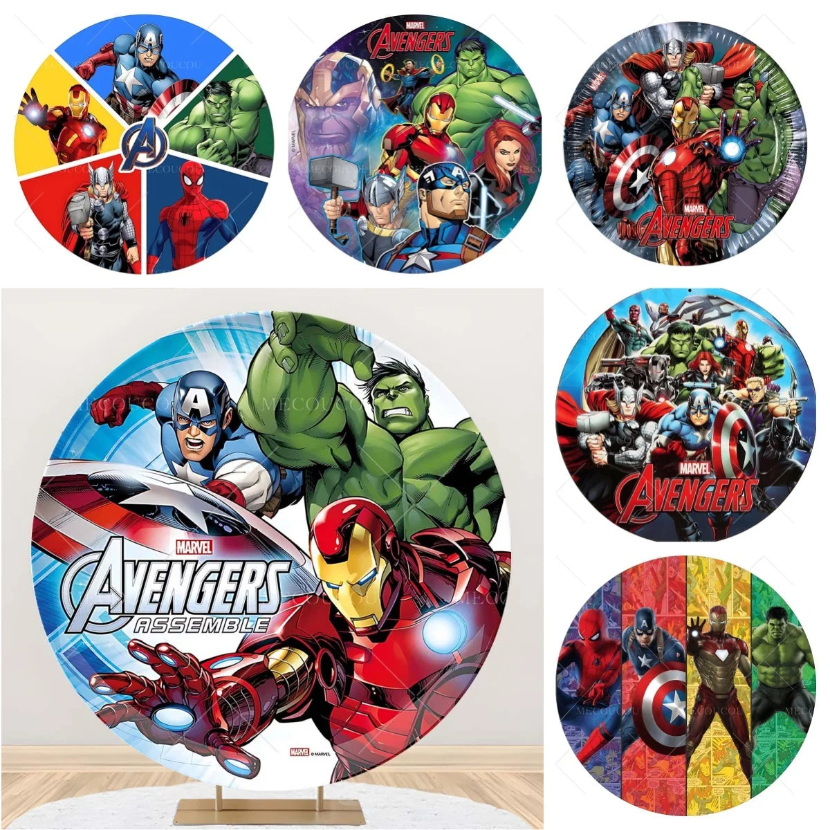 Runder Avengers-Hintergrund - Helden-Geburtstagsdeko