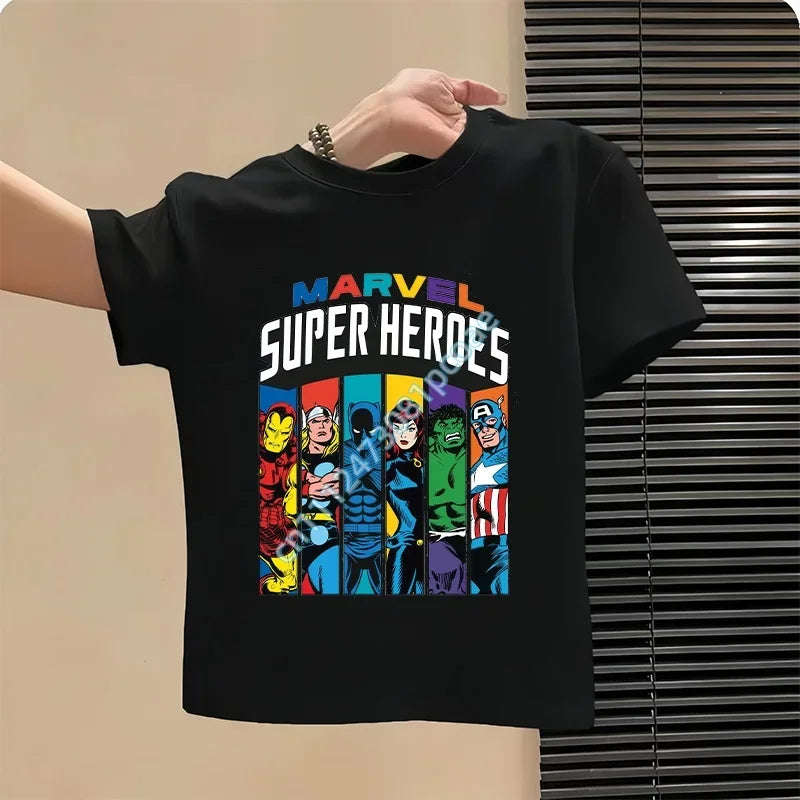 Kinder T-Shirt Avengers Superhelden Porträts - Schwarz