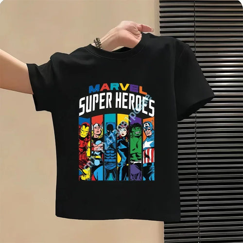 Kinder T-Shirt Avengers Superhelden Porträts - Schwarz