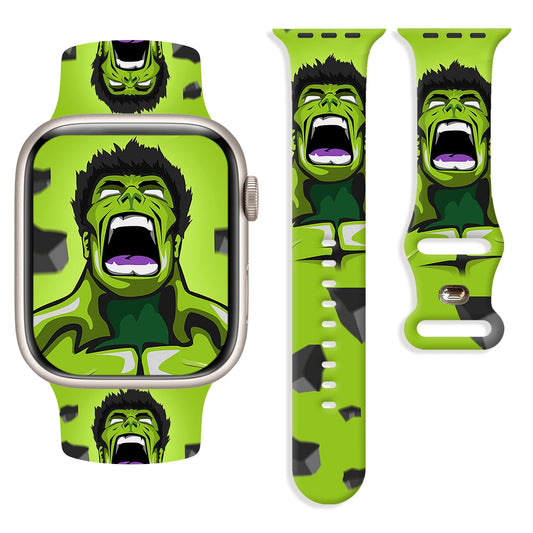 Apple Watch Armband Hulk - Schreiendes Hellgrünes Gesicht