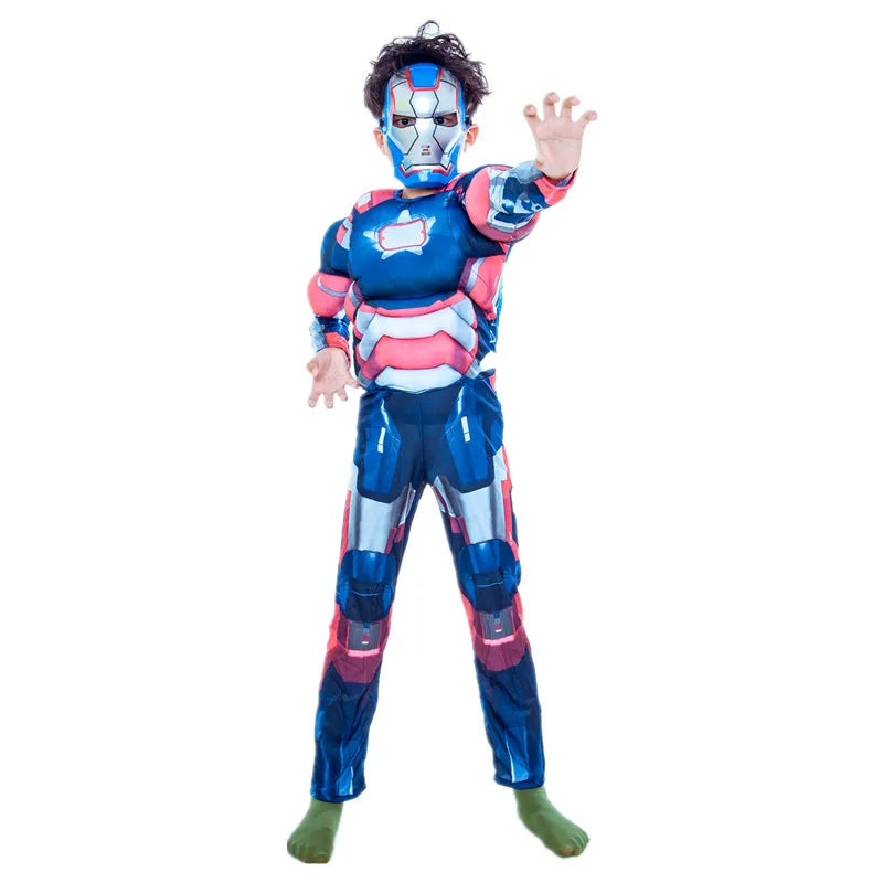 Kinder Cosplay Kostüm Iron Patriot - Muskelanzug