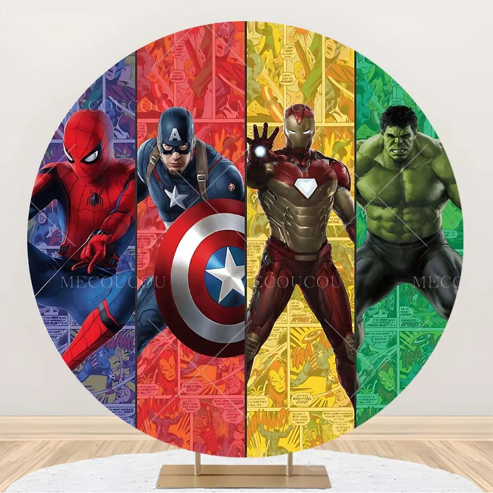 Runder Avengers-Hintergrund - Helden-Geburtstagsdeko