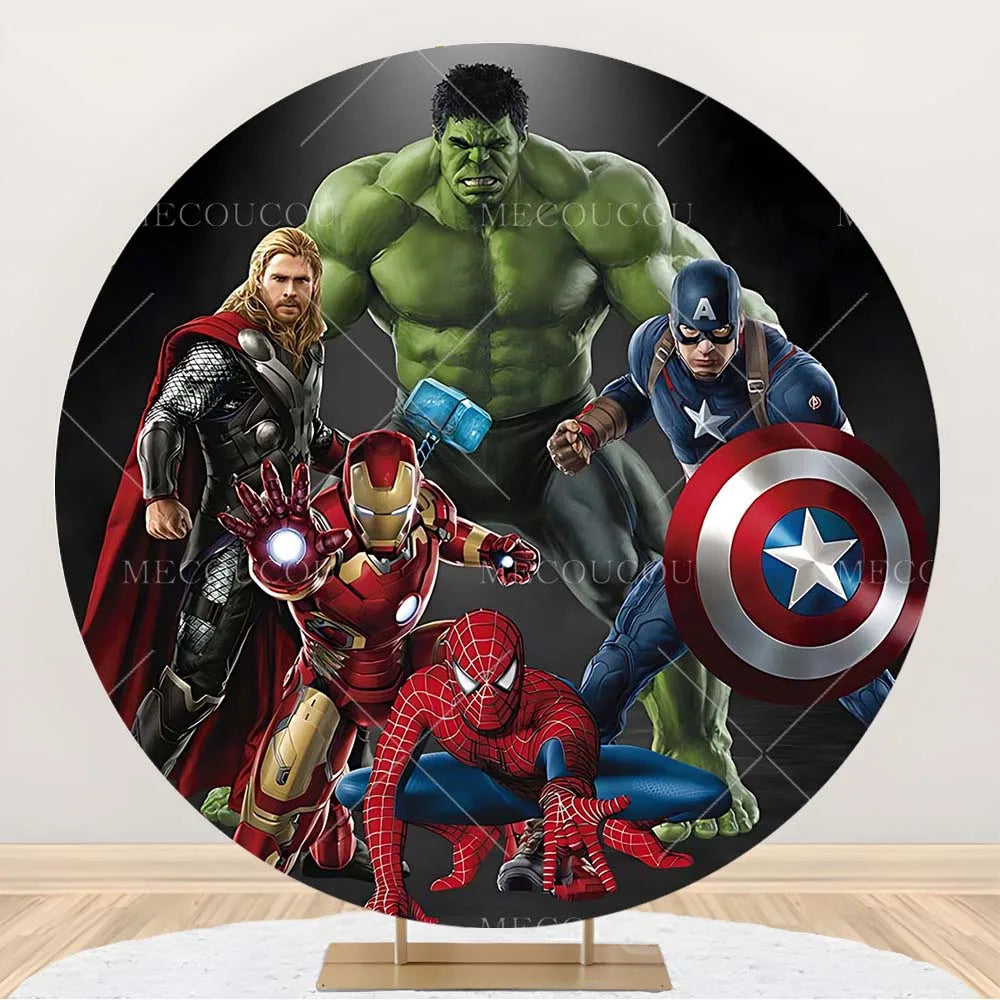 Runder Avengers-Hintergrund - Helden-Geburtstagsdeko