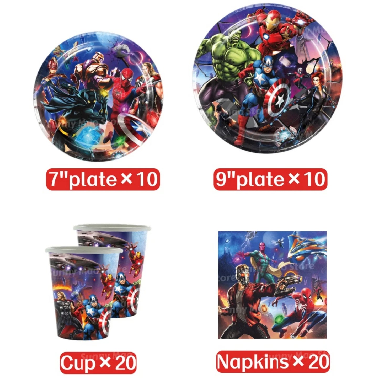 Avengers Geburtstagsdeko-Set - Zahlenballons Iron Man Spider-Man