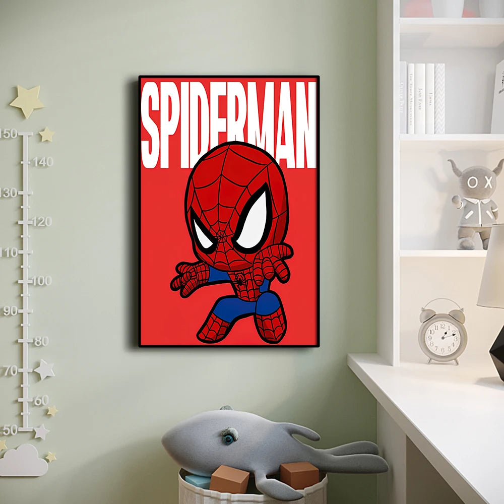 Poster Avengers Black Panther - Chibi-Stil Violetter Hintergrund