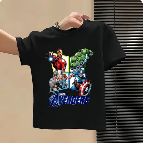 Kinder-T-Shirt Avengers - Komplettes Gruppen-Design Schwarz