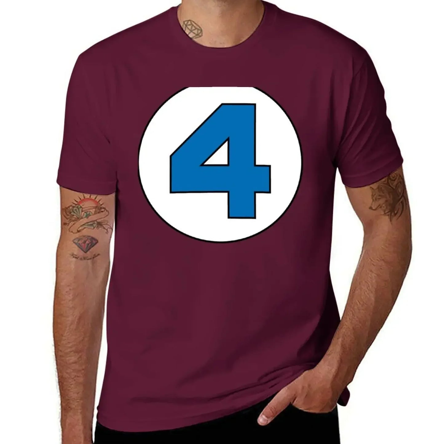 T-Shirt Die Fantastischen Vier – Rundes Schwarzes Logo Übergröße