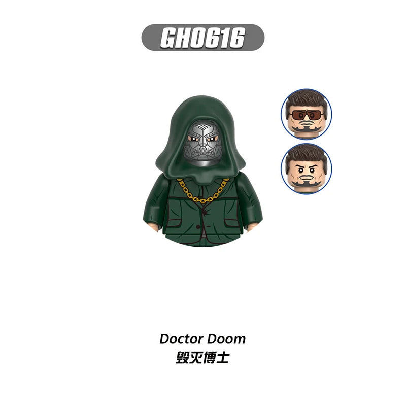 Minifigurine Bausteine Doctor Doom - Grüner Umhang Goldene Kette