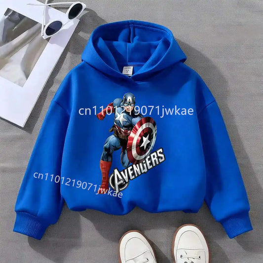 Kinder Kapuzenpullover Avengers Captain America Solo – Königsblau