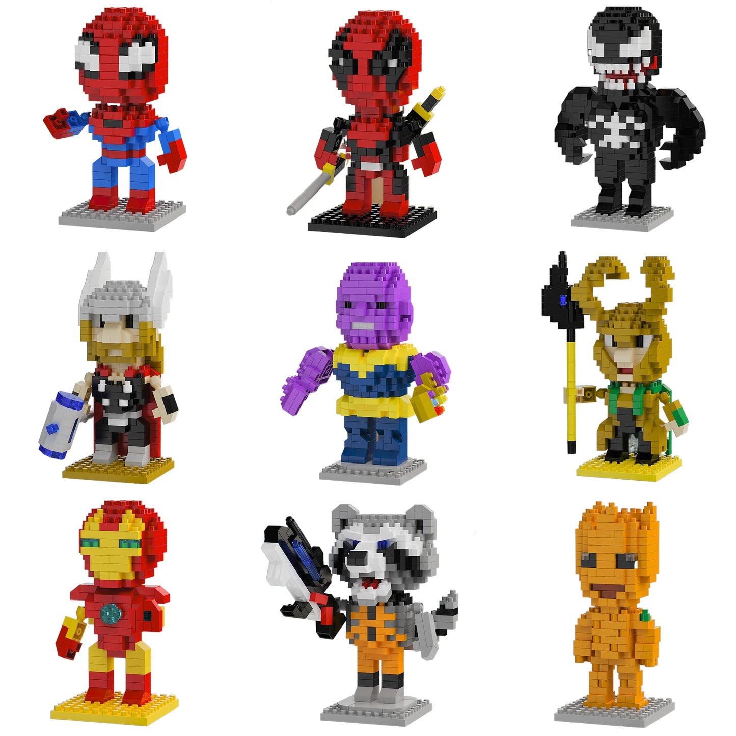 Avengers Chibi Hulk Bausteine – Grün Violett