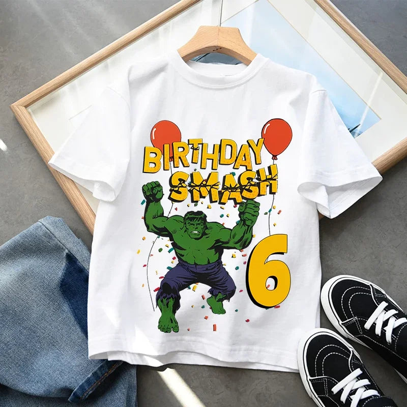 Hulk Geburtstag T-Shirt - Smash mit Zahl Kinder