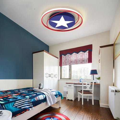 LED-Deckenleuchte Captain America – Stern Kinderzimmer