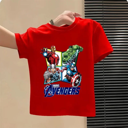 Kinder-T-Shirt Avengers – Captain America Schild-Design Rot
