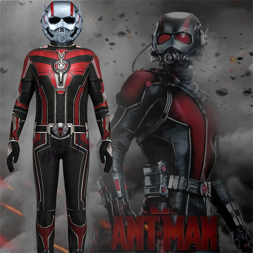 Ant-Man Kostüm - Rot-Schwarzer Overall mit Maske