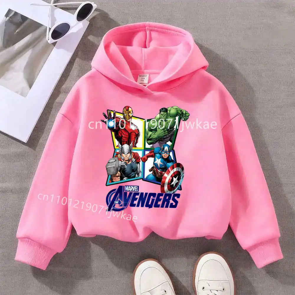 Kinder Hoodie Avengers Raute 4 Helden - Rosa