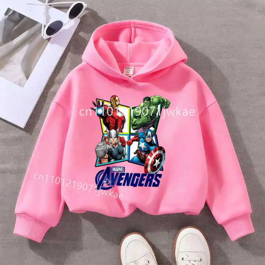 Kinder Hoodie Avengers Raute 4 Helden - Rosa