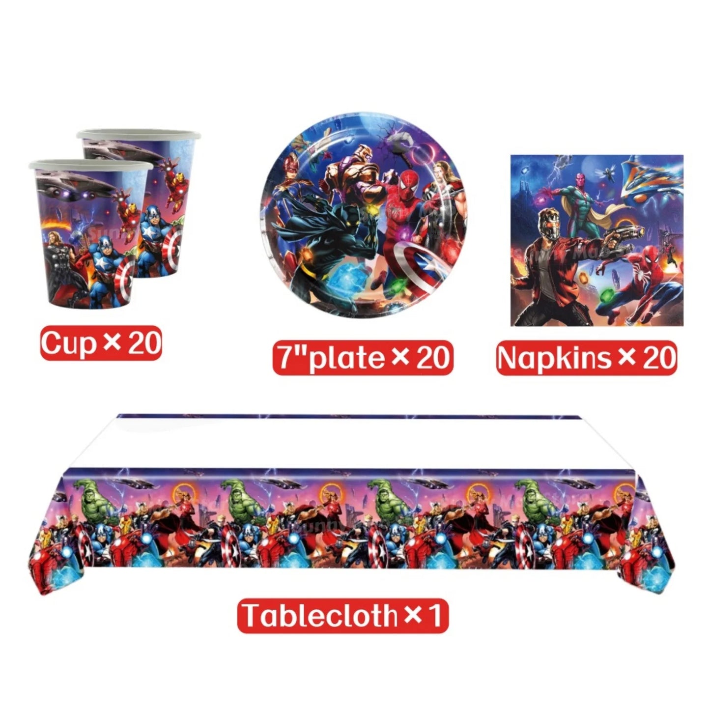 Avengers Geburtstagsdeko-Set - Zahlenballons Iron Man Spider-Man