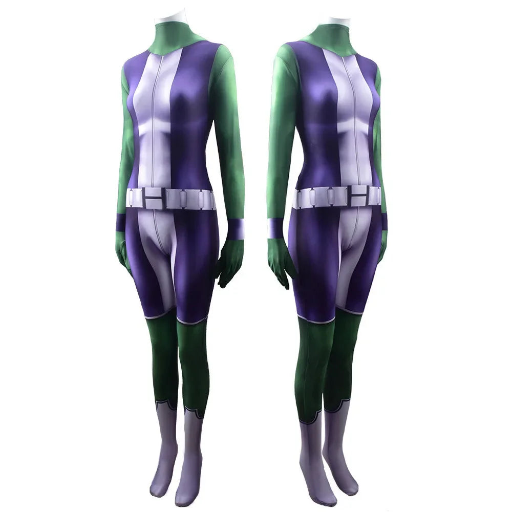 She-Hulk Kostüm - Lila-Weißer Overall
