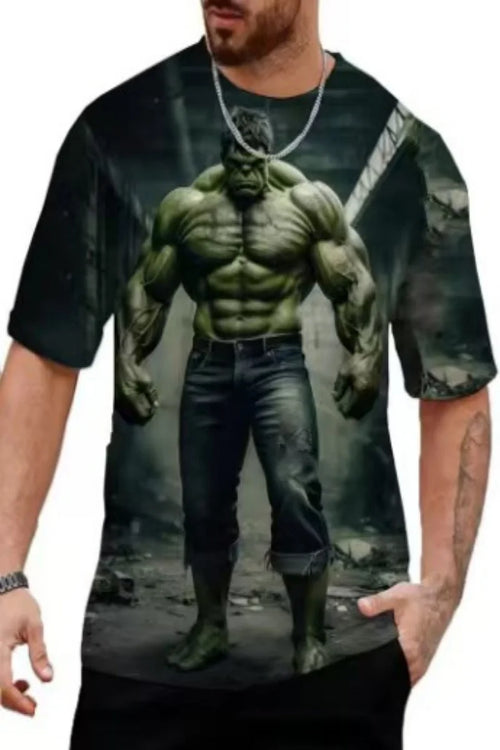 Herren T-Shirt 3D Hulk – Stehend Fabrik in Ruinen