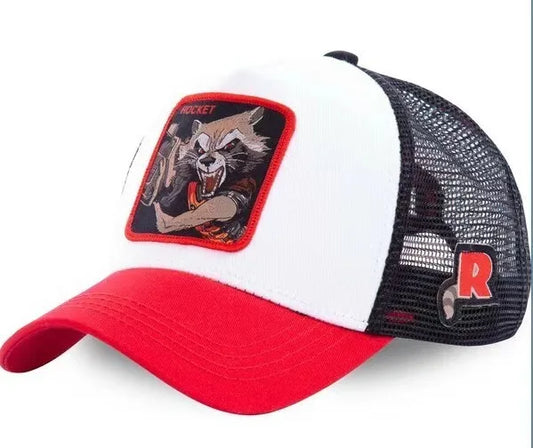 Rocket Raccoon Cap – Weiß und Rot