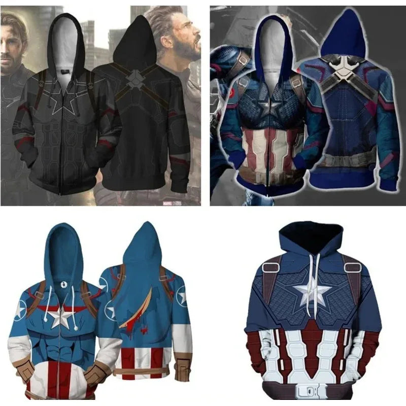 Avengers Captain America Kapuzenpullover - 3D Cosplay Hoodie