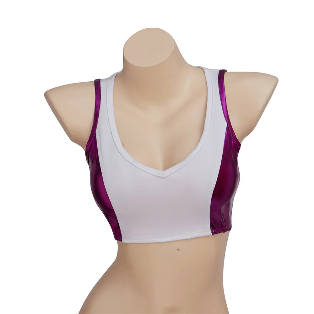 She-Hulk Sport-BH – Weißes und lilafarbenes Crop-Top