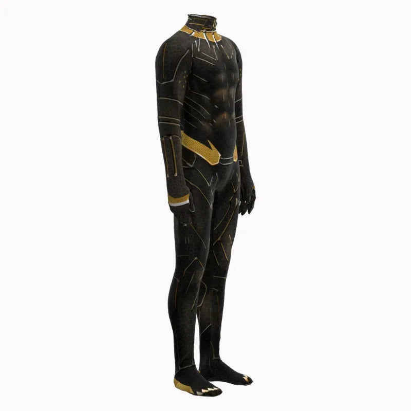 Black Panther Kostüm - Overall Schwarz und Gold (Herren)